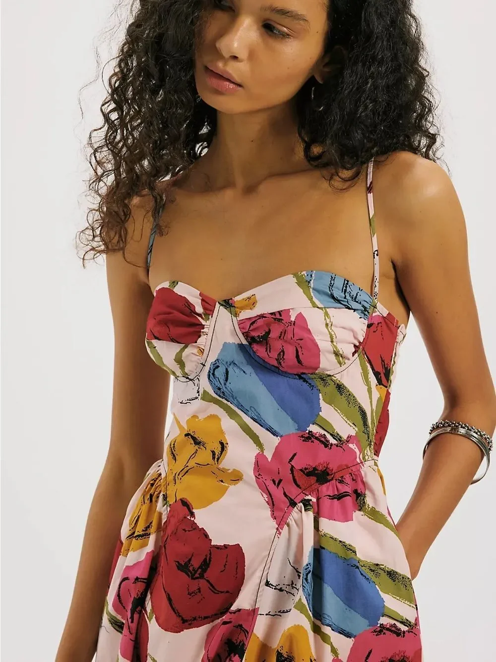 Free People Cherish Printed Midi Dress